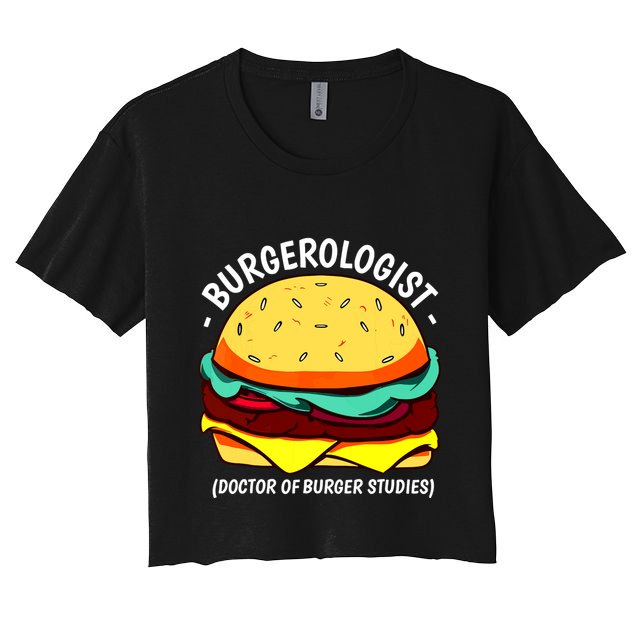Cool Hamburger Art Minimalist Burger Cheeseburger Crop Top
