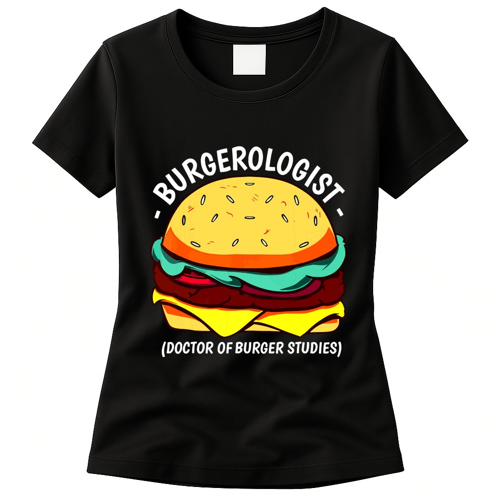 Cool Hamburger Art Minimalist Burger Cheeseburger Womens T-Shirt
