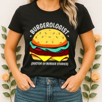 Cool Hamburger Art Minimalist Burger Cheeseburger Womens T-Shirt