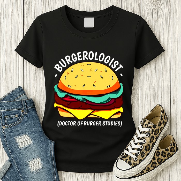 Cool Hamburger Art Minimalist Burger Cheeseburger Womens T-Shirt