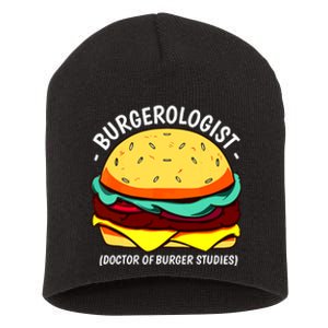 Cool Hamburger Art Minimalist Burger Cheeseburger Short Acrylic Beanie