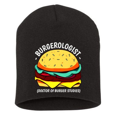Cool Hamburger Art Minimalist Burger Cheeseburger Short Acrylic Beanie