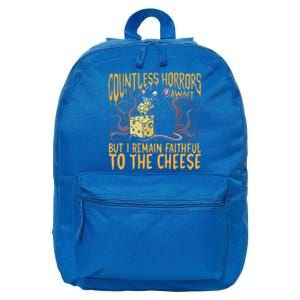 Countless Horrors Await But I Remain Faithful To The Cheese 16 in Basic Backpack