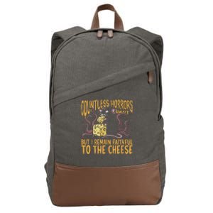 Countless Horrors Await But I Remain Faithful To The Cheese Cotton Canvas Backpack