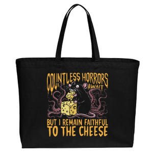 Countless Horrors Await But I Remain Faithful To The Cheese Cotton Canvas Jumbo Tote