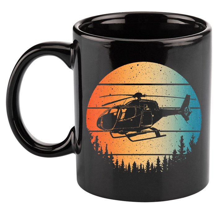 Cute Helicopter Art Aviator Helicopter Pilot 11oz C Handle Ceramic Mug