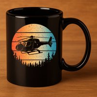 Cute Helicopter Art Aviator Helicopter Pilot 11oz C Handle Ceramic Mug