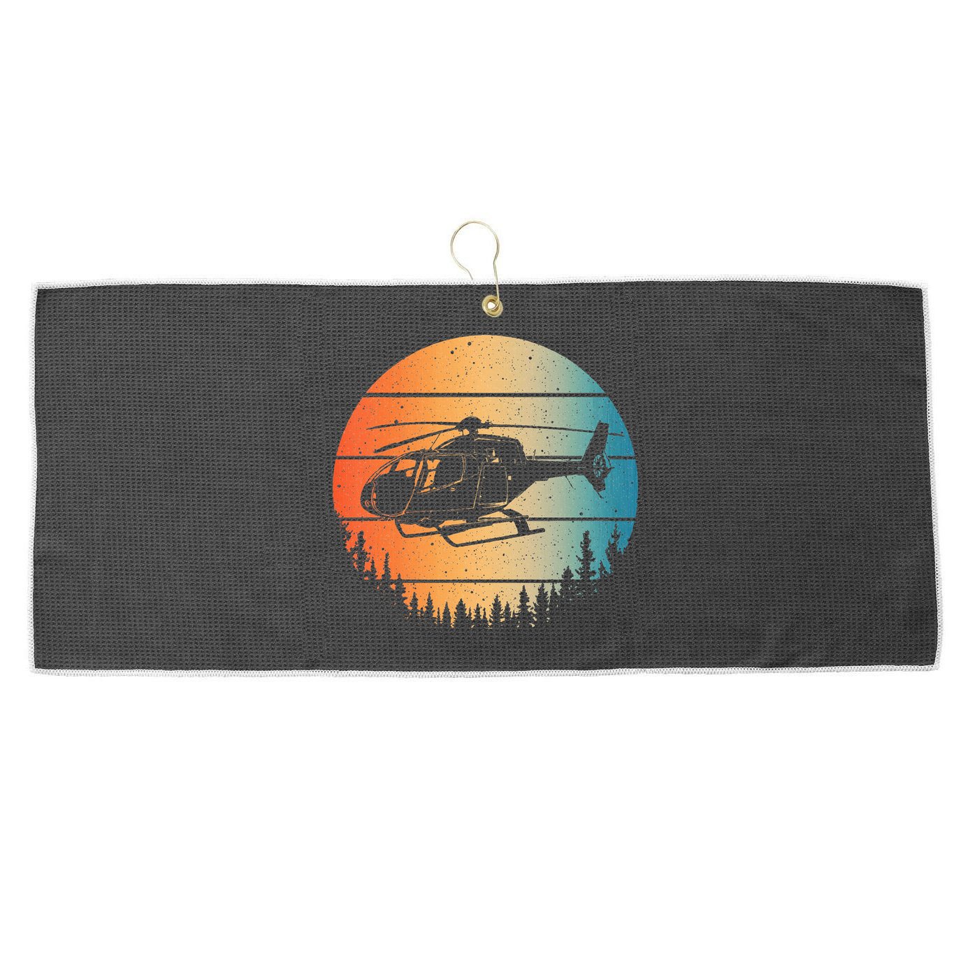 Cute Helicopter Art Aviator Helicopter Pilot Large Microfiber Waffle Golf Towel