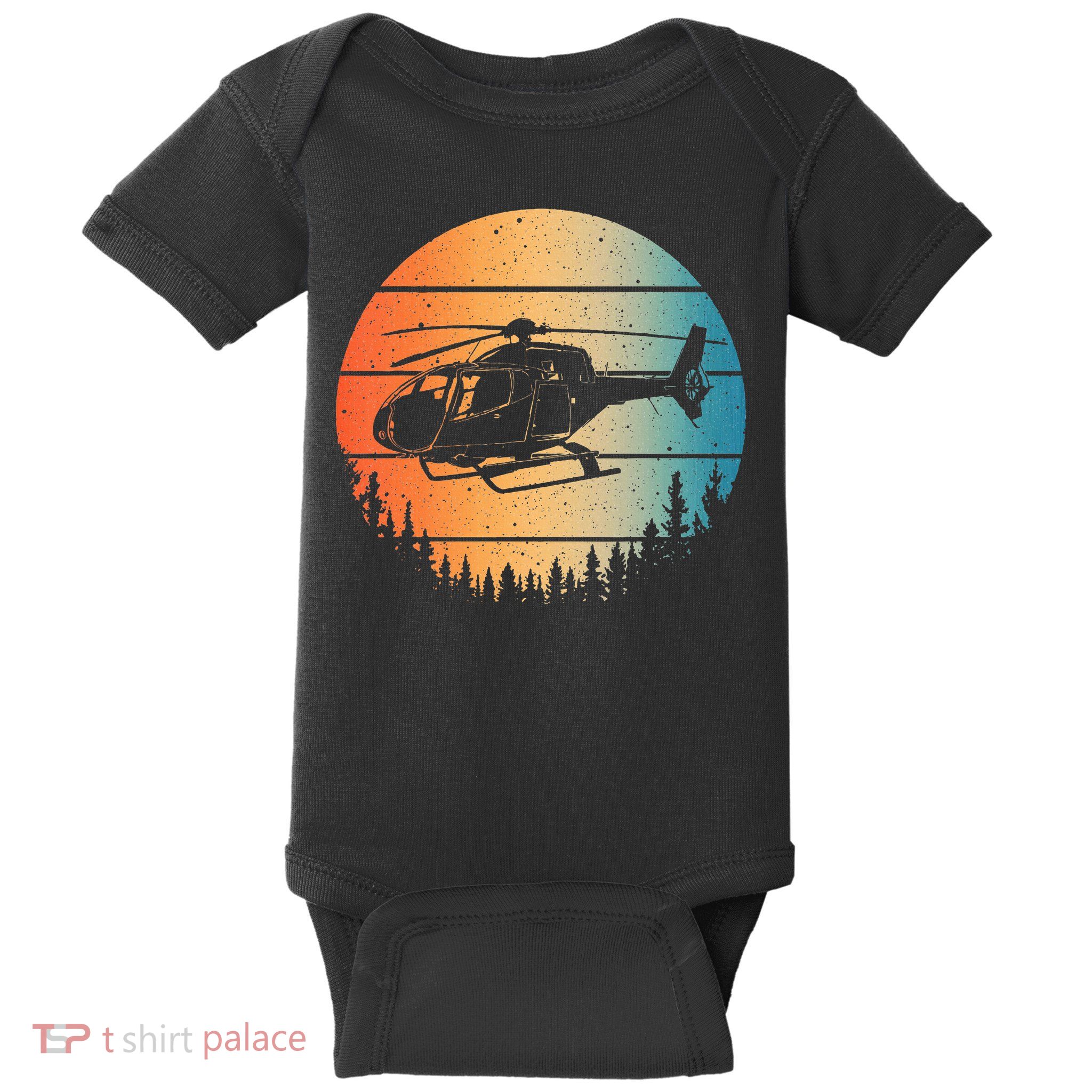 Cute Helicopter Art Aviator Helicopter Pilot Baby Bodysuit
