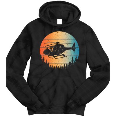 Cute Helicopter Art Aviator Helicopter Pilot Tie Dye Hoodie