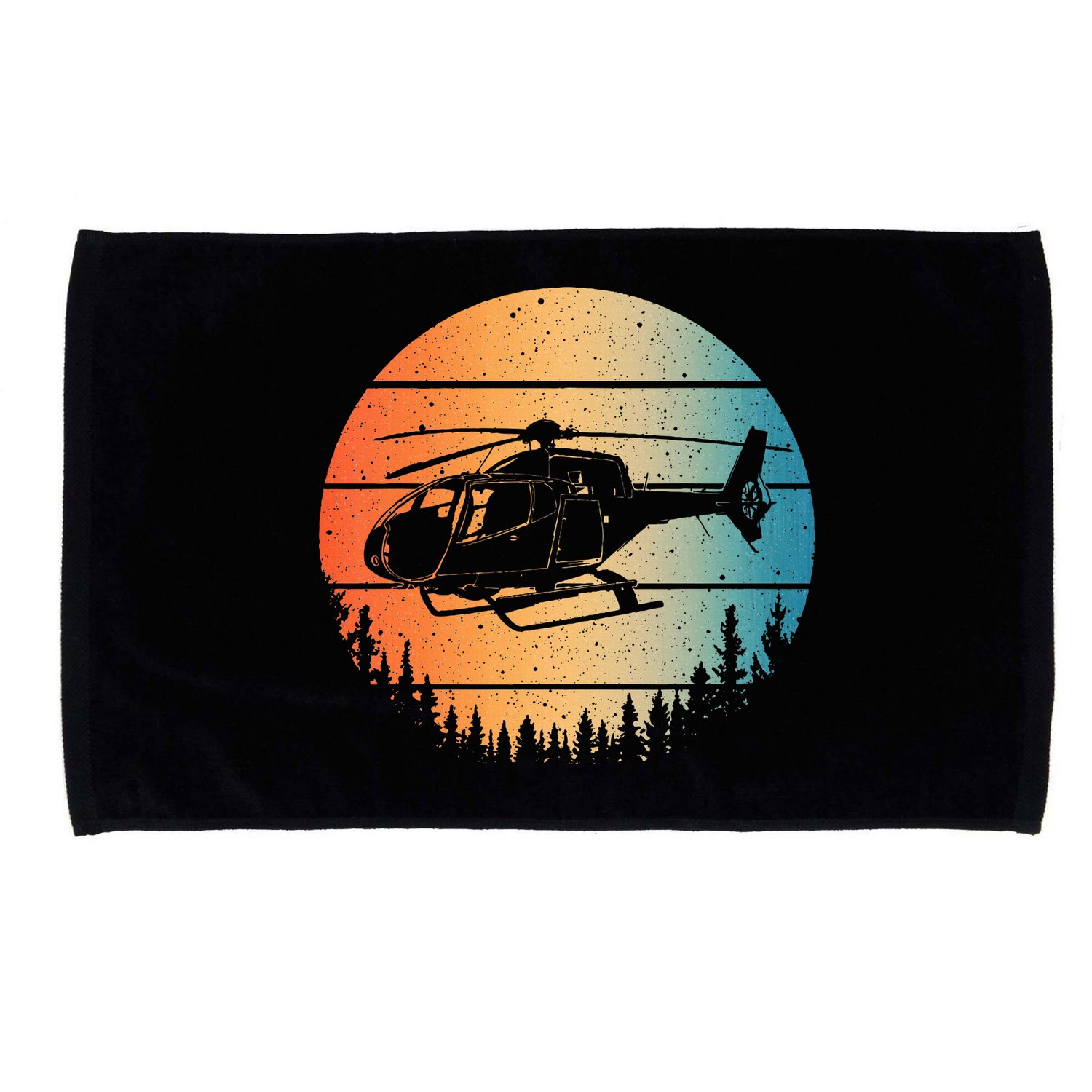 Cute Helicopter Art Aviator Helicopter Pilot Microfiber Hand Towel