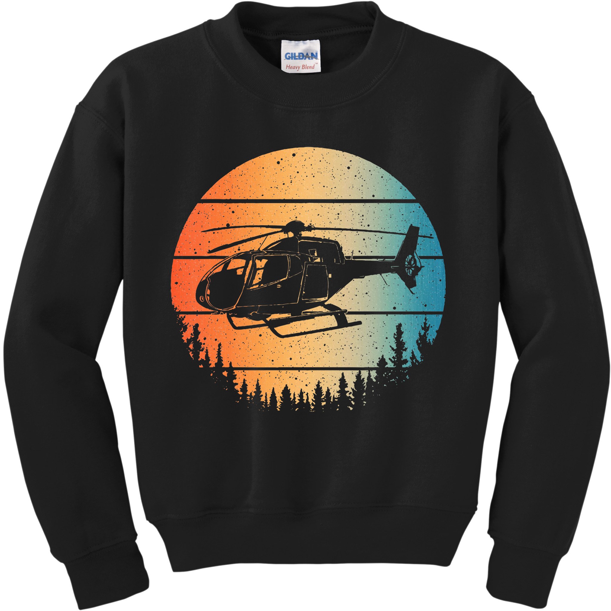Cute Helicopter Art Aviator Helicopter Pilot Kids Sweatshirt