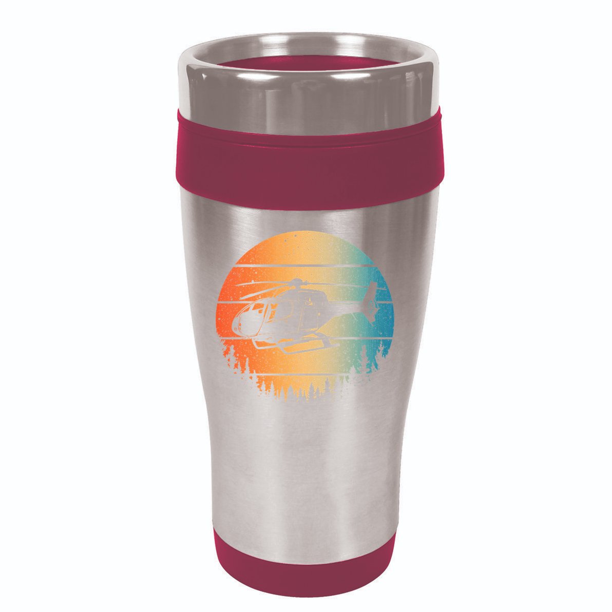 Cute Helicopter Art Aviator Helicopter Pilot 16oz Travel Tumbler
