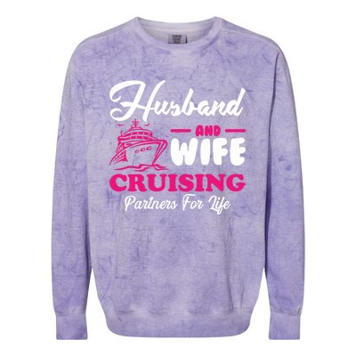 Cute Husband And Wife Cruising Partners For Life Cool Gift Colorblast Crewneck Sweatshirt