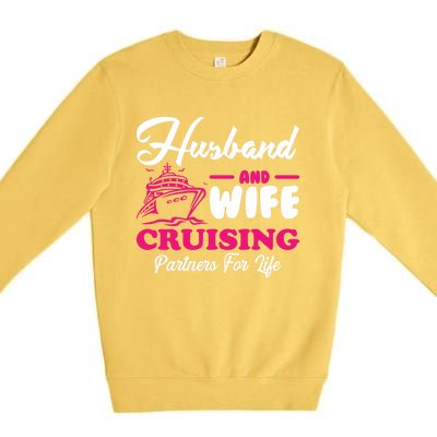 Cute Husband And Wife Cruising Partners For Life Cool Gift Premium Crewneck Sweatshirt