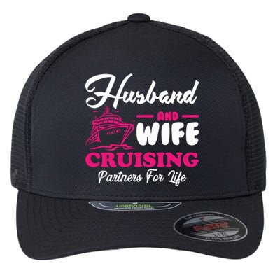 Cute Husband And Wife Cruising Partners For Life Cool Gift Flexfit Unipanel Trucker Cap