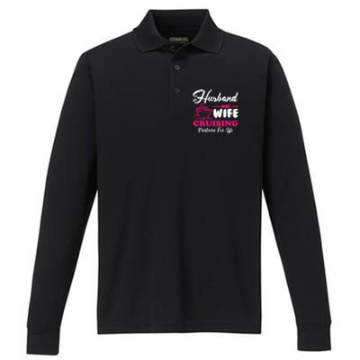 Cute Husband And Wife Cruising Partners For Life Cool Gift Performance Long Sleeve Polo