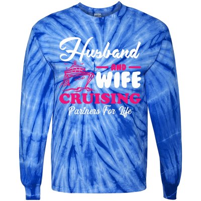 Cute Husband And Wife Cruising Partners For Life Cool Gift Tie-Dye Long Sleeve Shirt