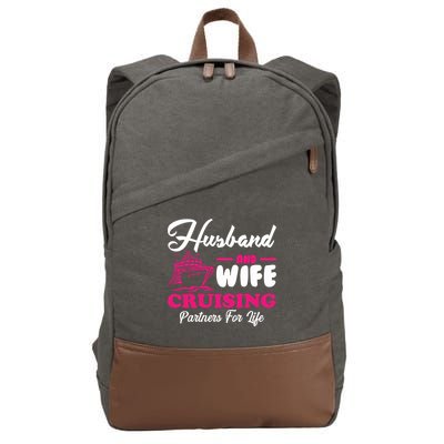 Cute Husband And Wife Cruising Partners For Life Cool Gift Cotton Canvas Backpack