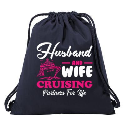 Cute Husband And Wife Cruising Partners For Life Cool Gift Drawstring Bag