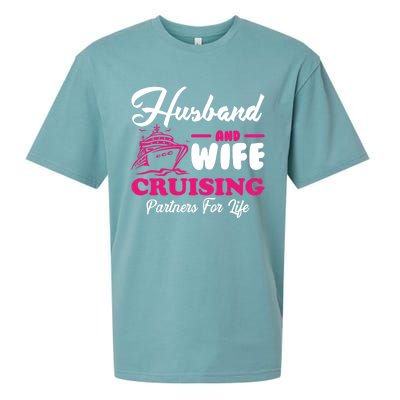 Cute Husband And Wife Cruising Partners For Life Cool Gift Sueded Cloud Jersey T-Shirt