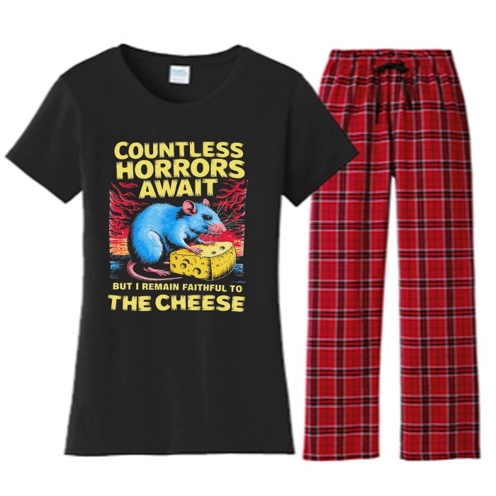 Countless Horrors Await But I Remain Faithful To The Cheese Women's Flannel Pajama Set