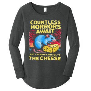 Countless Horrors Await But I Remain Faithful To The Cheese Women's Perfect Tri Tunic Long Sleeve Shirt