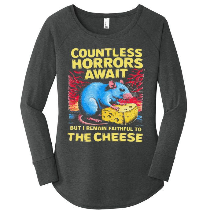 Countless Horrors Await But I Remain Faithful To The Cheese Women's Perfect Tri Tunic Long Sleeve Shirt