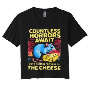 Countless Horrors Await But I Remain Faithful To The Cheese Women's Crop Top Tee