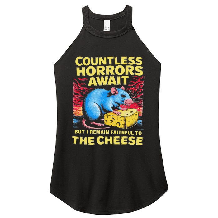 Countless Horrors Await But I Remain Faithful To The Cheese Women's Perfect Tri Rocker Tank