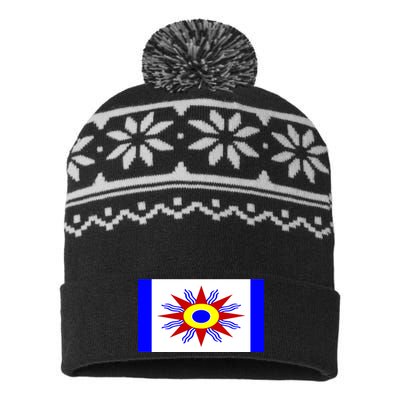 Chaldean Flag USA-Made Snowflake Beanie