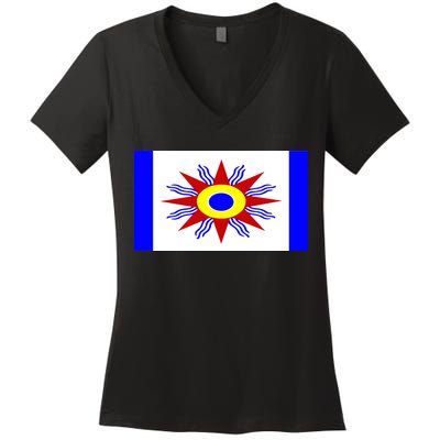 Chaldean Flag Women's V-Neck T-Shirt