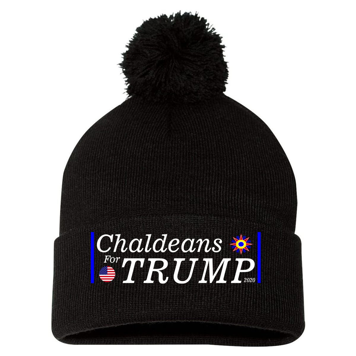 Chaldeans For Trump Pom Pom 12in Knit Beanie