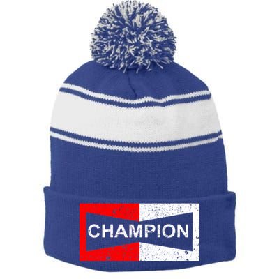 Champion Stripe Pom Pom Beanie