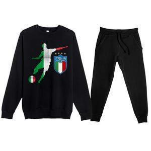 Champions Italy Jersey Italia Soccer Fan 2021 Premium Crewneck Sweatsuit Set