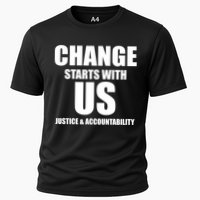 Change Starts With US Justice Peace Cooling Performance Crew T-Shirt