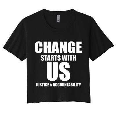 Change Starts With US Justice Peace Crop Top