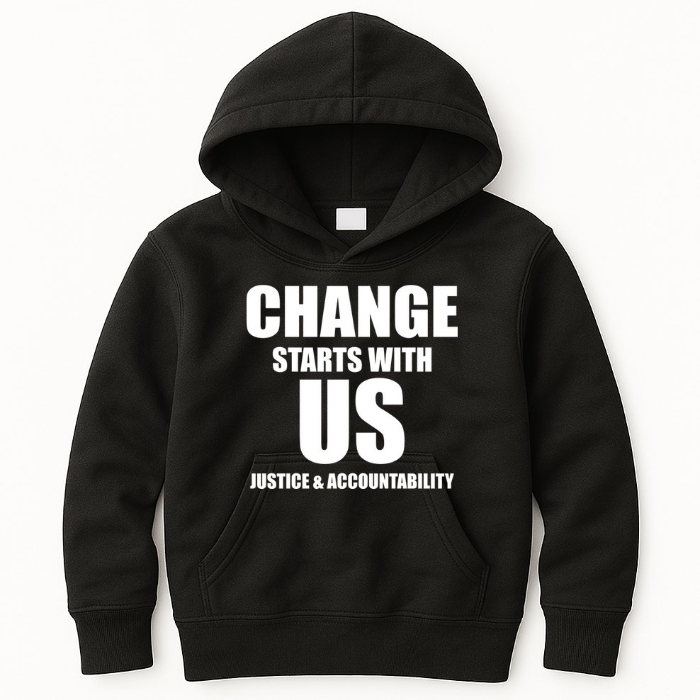 Change Starts With US Justice Peace Kids Hoodie