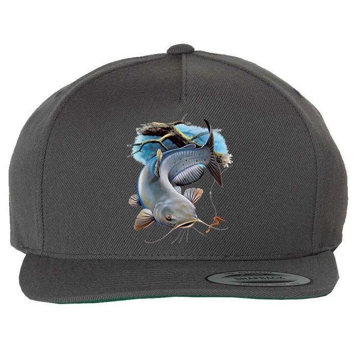 Channel Catfish Wool Snapback Cap