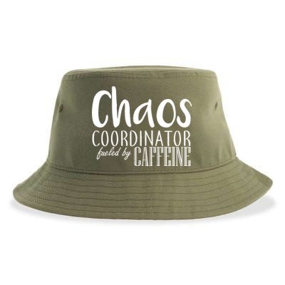 Chaos Coordinator Fueled By Caffeine Sustainable Bucket Hat