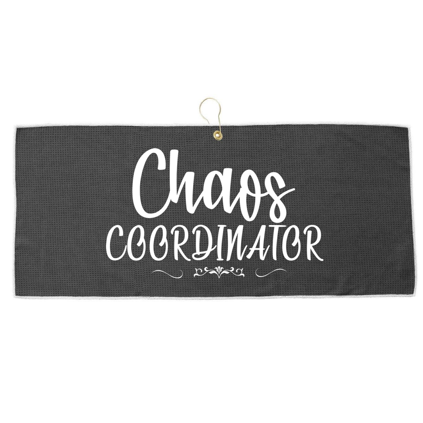 Chaos Coordinator Logo Large Microfiber Waffle Golf Towel