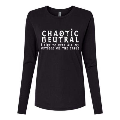 Chaotic Neutral Alignment Womens Cotton Relaxed Long Sleeve T-Shirt