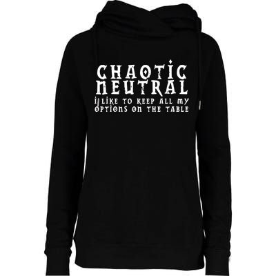 Chaotic Neutral Alignment Womens Funnel Neck Pullover Hood