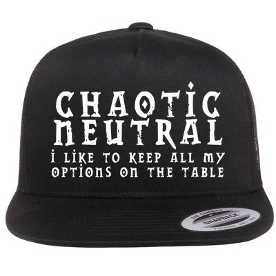 Chaotic Neutral Alignment Flat Bill Trucker Hat