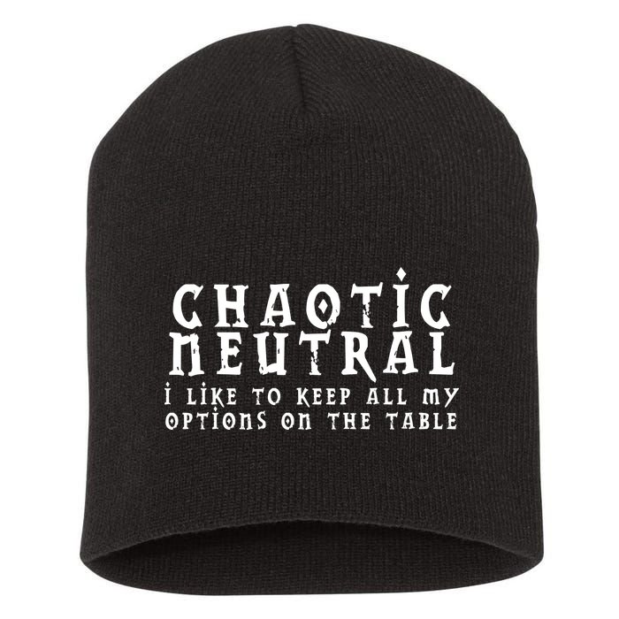 Chaotic Neutral Alignment Short Acrylic Beanie