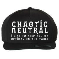 Chaotic Neutral Alignment Wool Snapback Cap