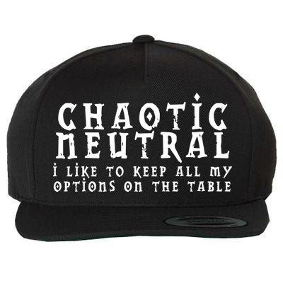 Chaotic Neutral Alignment Wool Snapback Cap