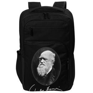 Charles Darwin Portrait Signature Evolution Atheist Science Impact Tech Backpack