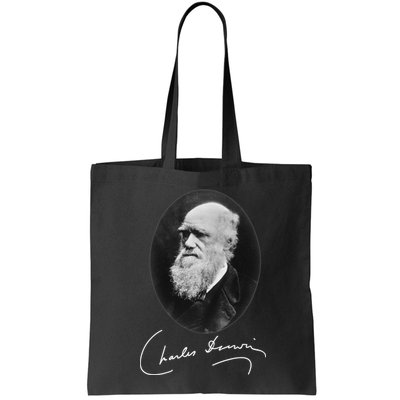 Charles Darwin Portrait Signature Evolution Atheist Science Bag