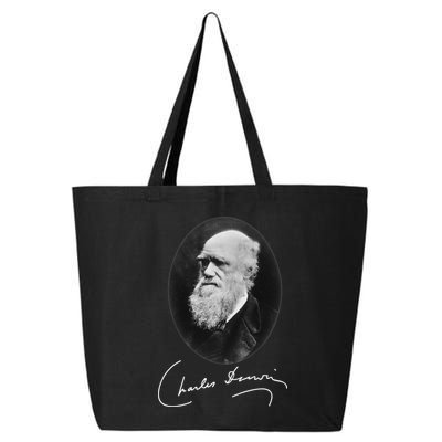 Charles Darwin Portrait Signature Evolution Atheist Science 25L Jumbo Tote